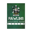 Irish Garden Flag, Rawlins Family Crest Shamrock Yard Flag A9
