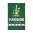 Irish Garden Flag, Shaughnessy Or O'Shaughnessy Family Crest Shamrock Yard Flag A9