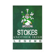 Irish Garden Flag, Stokes Family Crest Shamrock Yard Flag A9
