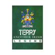 Irish Garden Flag, Terry Family Crest Shamrock Yard Flag A9