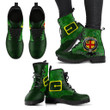 Irish Boots, Burke Family Crest Shamrock Leather Boots