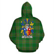 English Ireland Hoodie Irish National Tartan (Pullover) | Women & Men | Over 1400 Crests