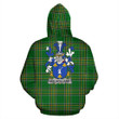 Mulholland Ireland Hoodie Irish National Tartan (Pullover) | Women & Men | Over 1400 Crests