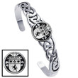Wilson Irish Coat of Arms Disk Cuff Bracelet - Sterling Silver TH5