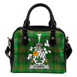 Flower Ireland Shoulder Handbag Irish National Tartan  | Over 1400 Crests | Bags | Water-Resistant PU leather