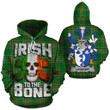 Linaker Family Crest Ireland National Tartan Irish To The Bone Hoodie
