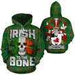 Tennent Family Crest Ireland National Tartan Irish To The Bone Hoodie