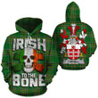 Tirrell Family Crest Ireland National Tartan Irish To The Bone Hoodie