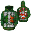 Hughes Family Crest Ireland National Tartan Irish To The Bone Hoodie