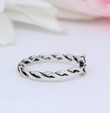 Petite Dainty Infinity Twisted Braided Oxidized Celtic Claddagh Ring TH5