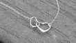 Hearts Necklace, Interlocking Hearts Necklace, Mommy and Me Necklace, Simple Hearts Necklace, Silver Heart Necklace, Minimal Heart Necklace TH5