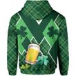 St. Patrick’s Day Ireland Gnome Zip-Hoodie Shamrock TH4