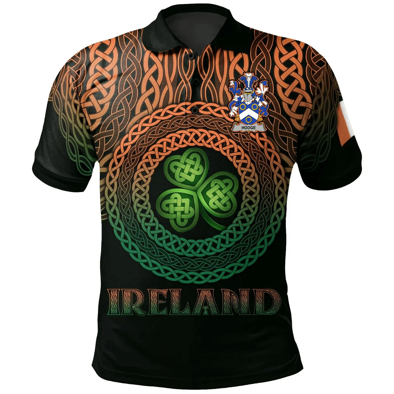 1stIreland Ireland Polo Shirt - Hodge Irish Family Crest Polo Shirt -  Pride A7