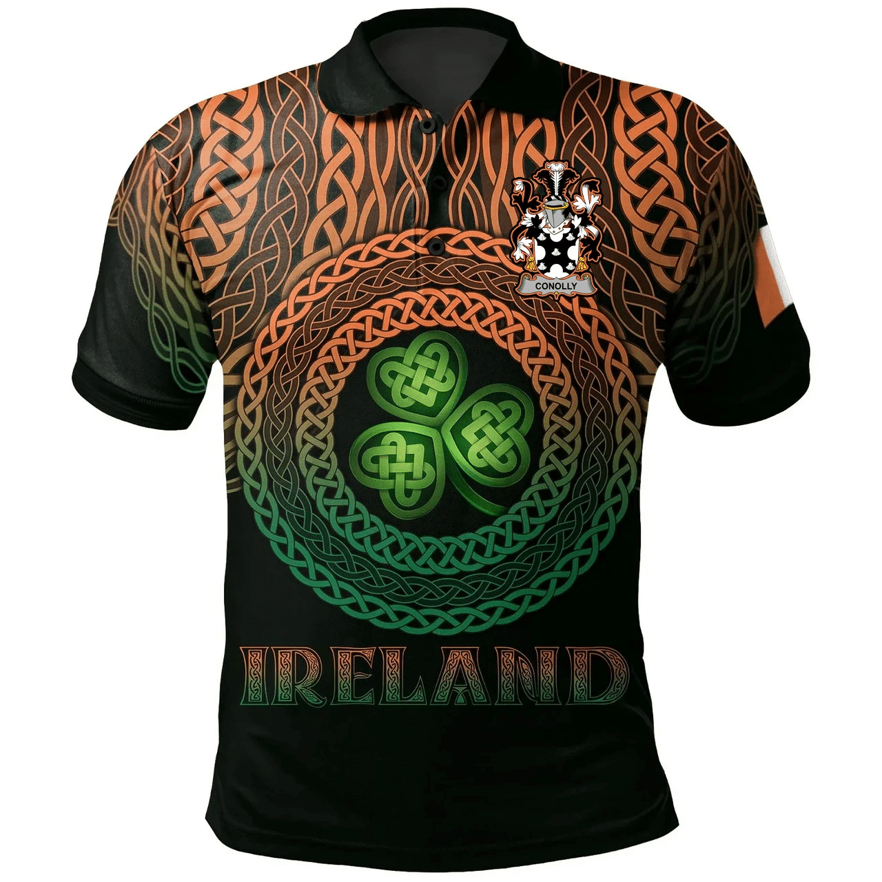 1stIreland Ireland Polo Shirt - Conolly or O'Conolly Irish Family Crest Polo Shirt -  Pride A7