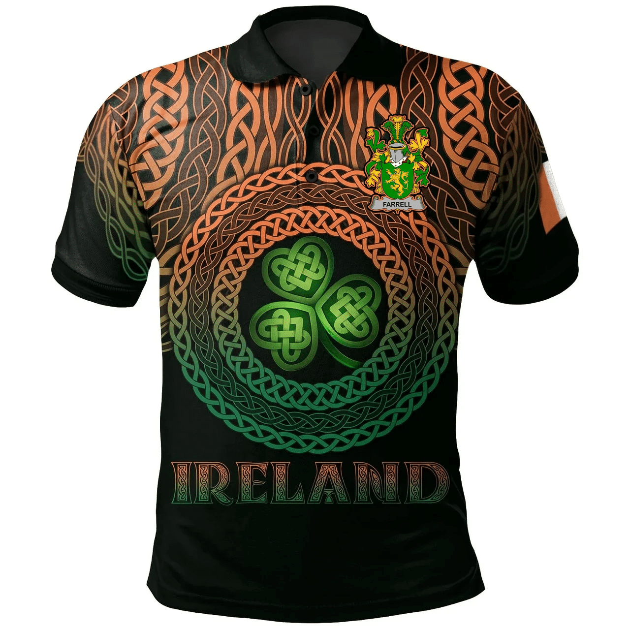 1stIreland Ireland Polo Shirt - Farrell or O'Ferrell Irish Family Crest Polo Shirt -  Pride A7