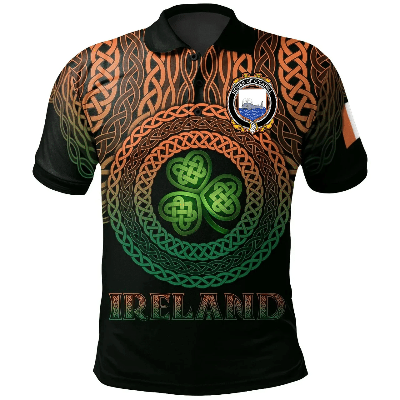 1stIreland Ireland Polo Shirt - House of O'CAHILL Irish Family Crest Polo Shirt -  Pride A7