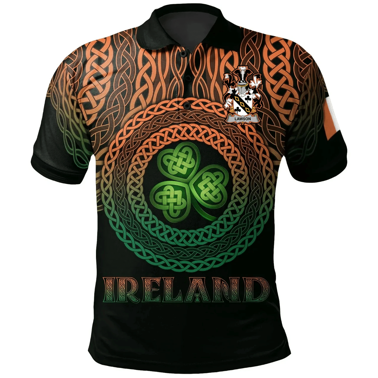 1stIreland Ireland Polo Shirt - Lawson Irish Family Crest Polo Shirt -  Pride A7