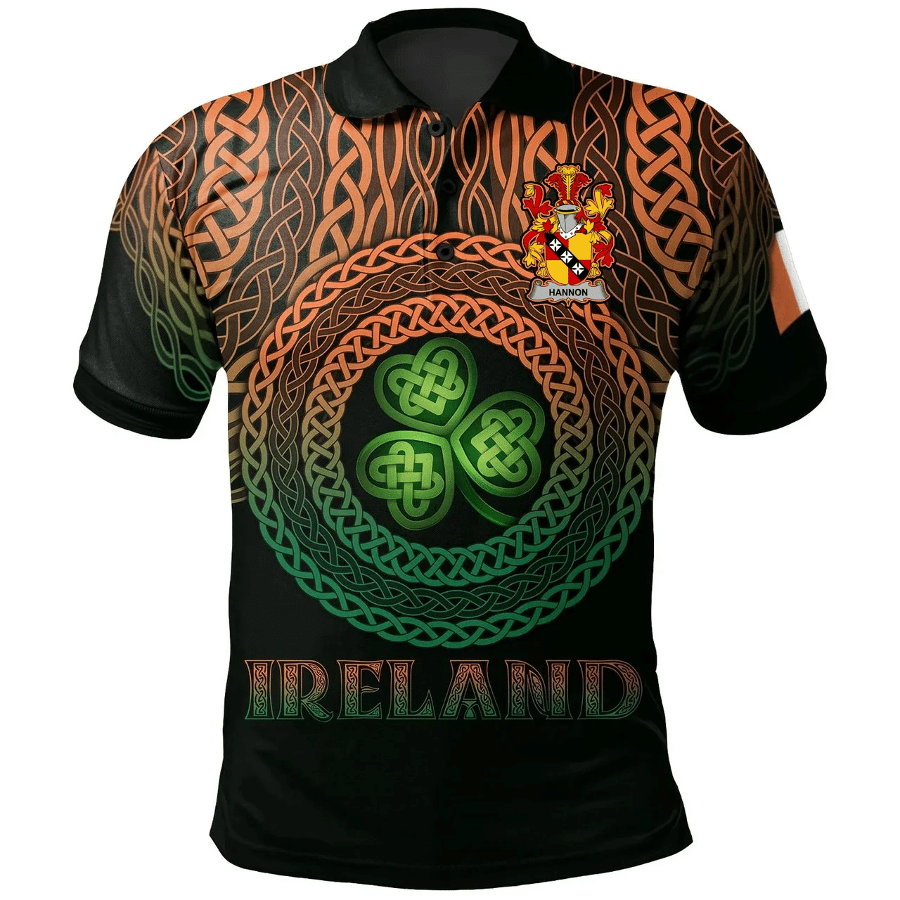1stIreland Ireland Polo Shirt - Hannon or O'Hannon Irish Family Crest Polo Shirt -  Pride A7
