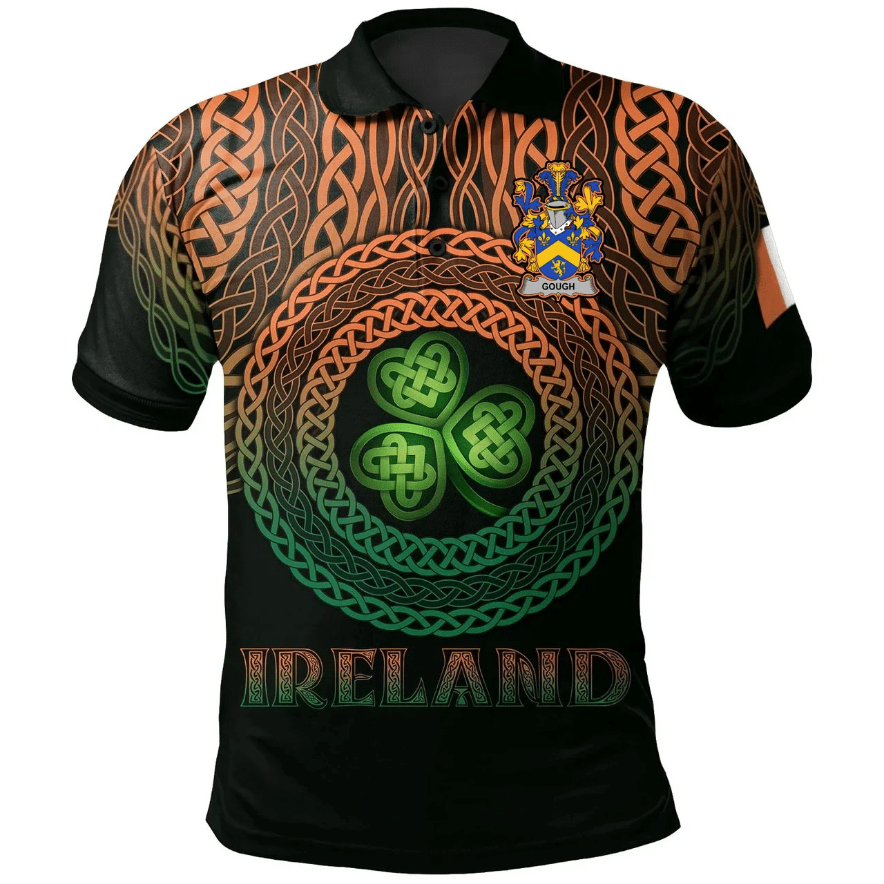 1stIreland Ireland Polo Shirt - Gough Irish Family Crest Polo Shirt -  Pride A7