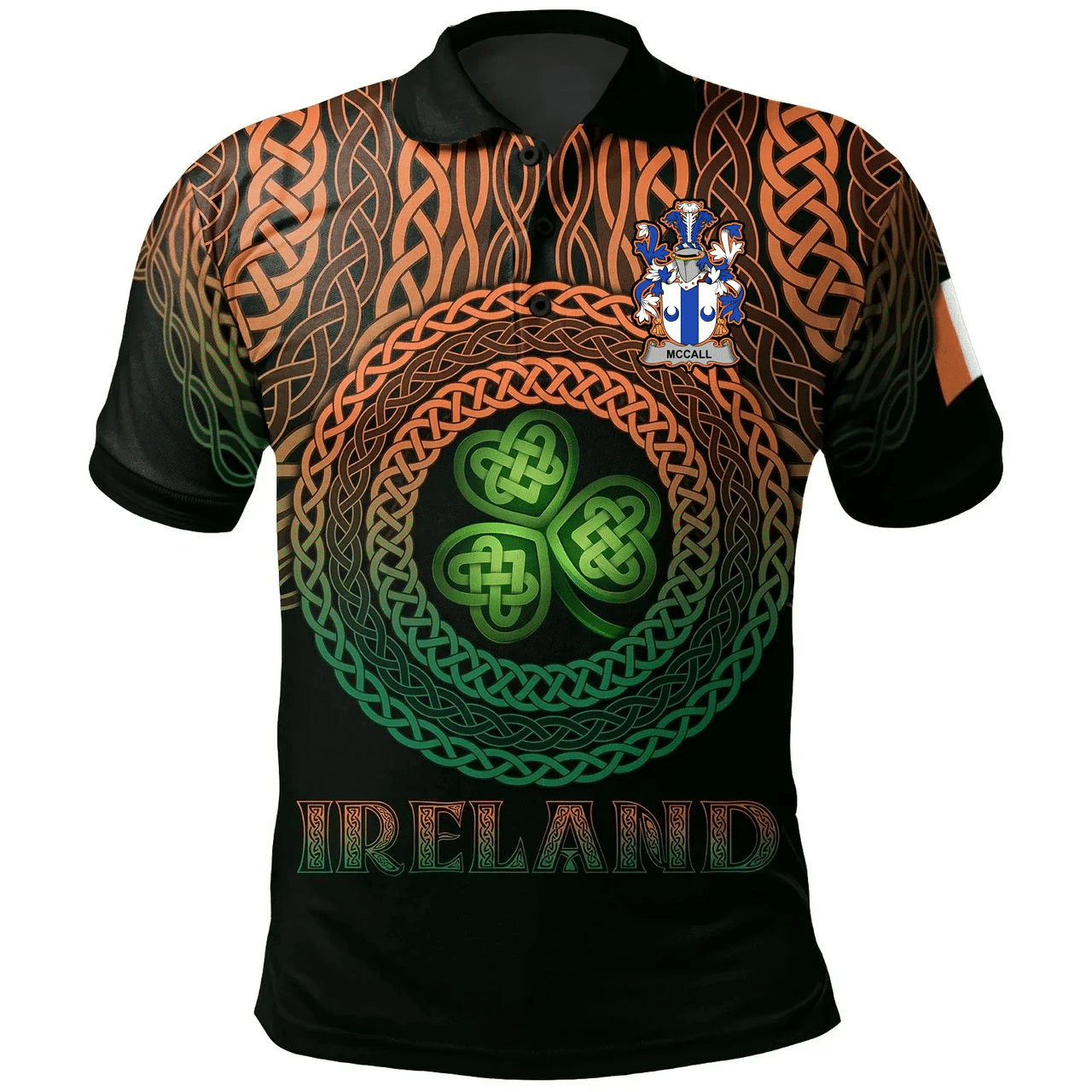 1stIreland Ireland Polo Shirt - McCall Irish Family Crest Polo Shirt -  Pride A7