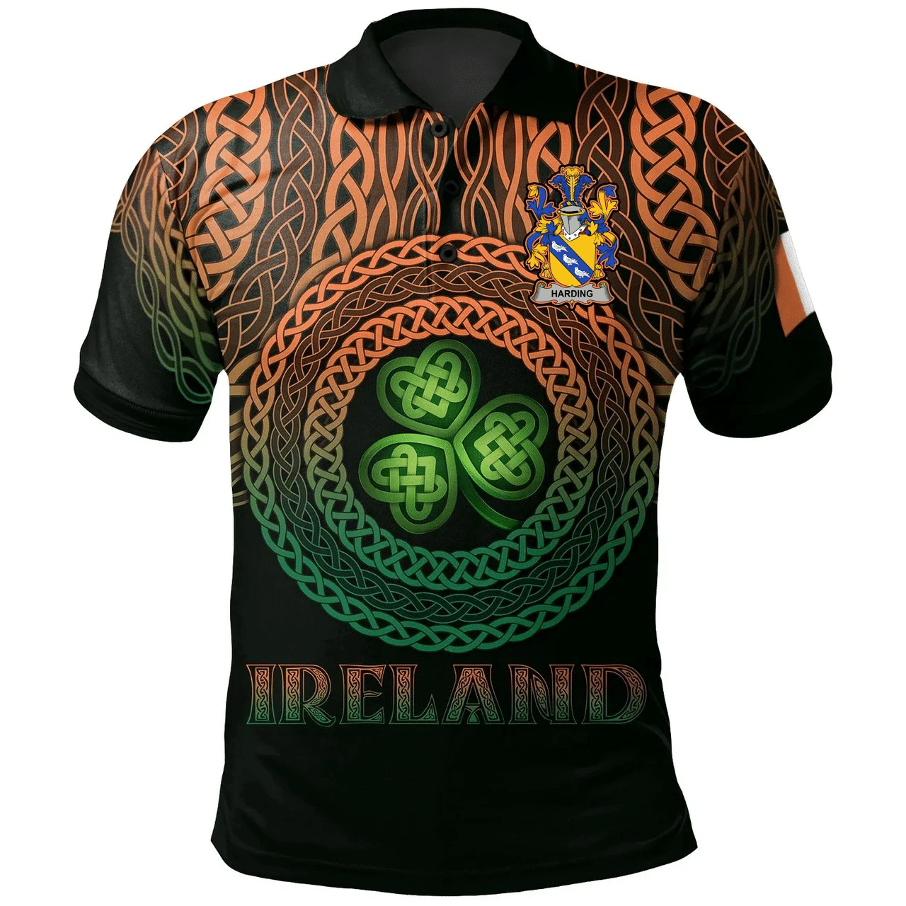 1stIreland Ireland Polo Shirt - Harding Irish Family Crest Polo Shirt -  Pride A7