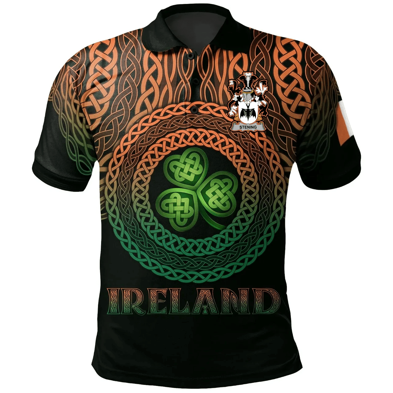 1stIreland Ireland Polo Shirt - Stening Irish Family Crest Polo Shirt -  Pride A7