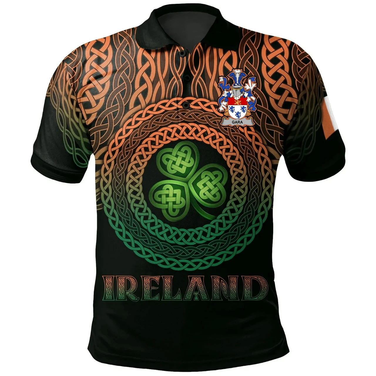 1stIreland Ireland Polo Shirt - Gara or O'Gara Irish Family Crest Polo Shirt -  Pride A7