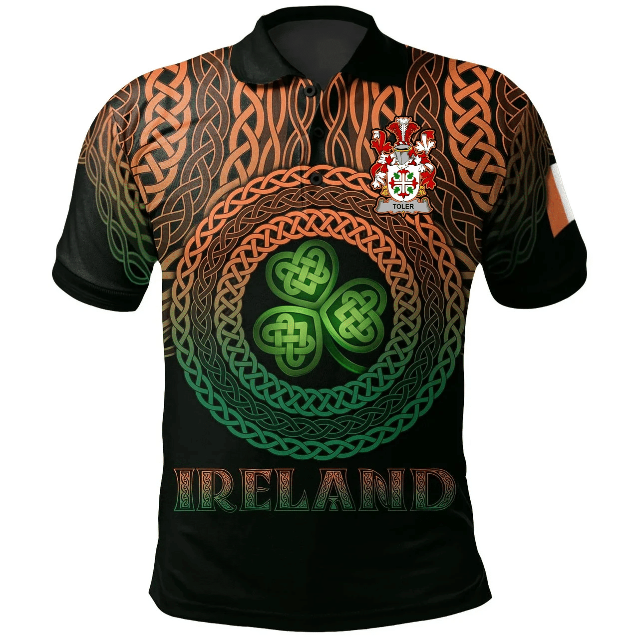 1stIreland Ireland Polo Shirt - Toler or Toller Irish Family Crest Polo Shirt -  Pride A7