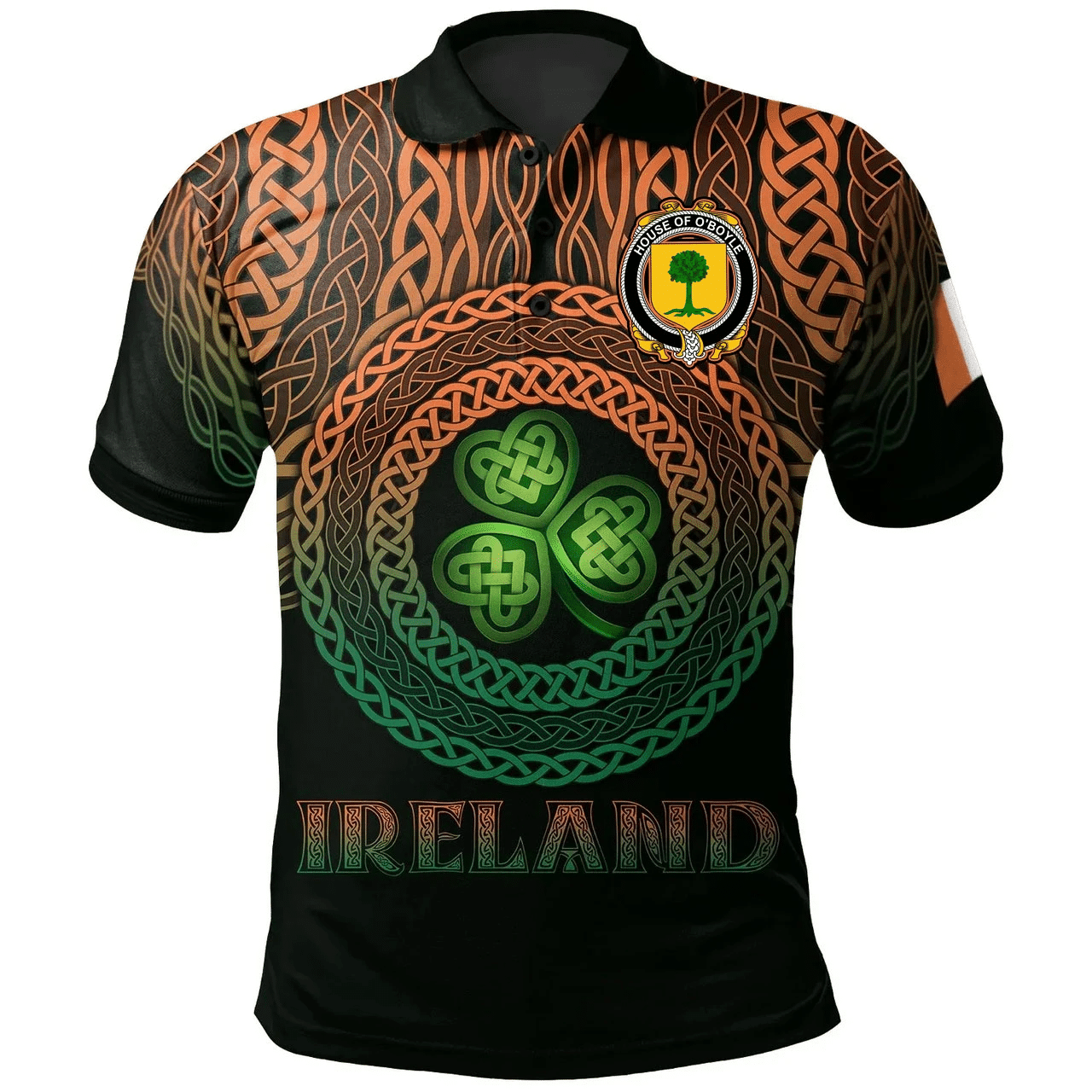 1stIreland Ireland Polo Shirt - House of O'BOYLE Irish Family Crest Polo Shirt -  Pride A7
