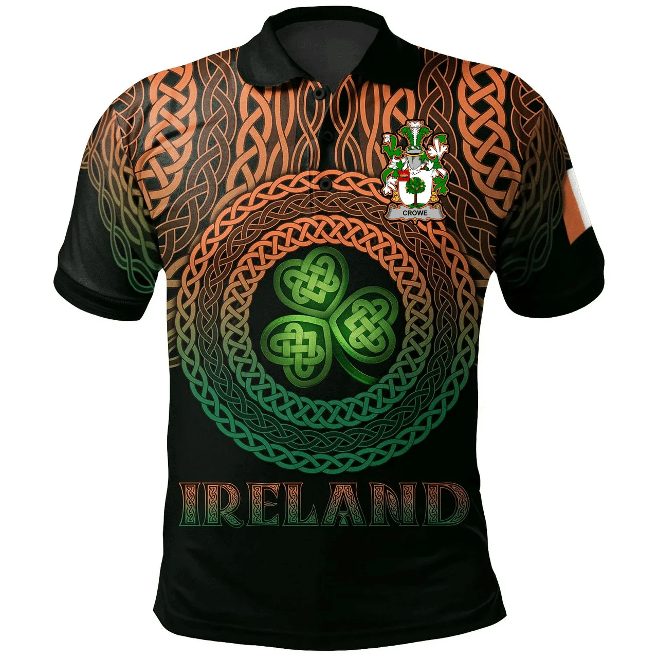 1stIreland Ireland Polo Shirt - Crowe or McEnchroe Irish Family Crest Polo Shirt -  Pride A7