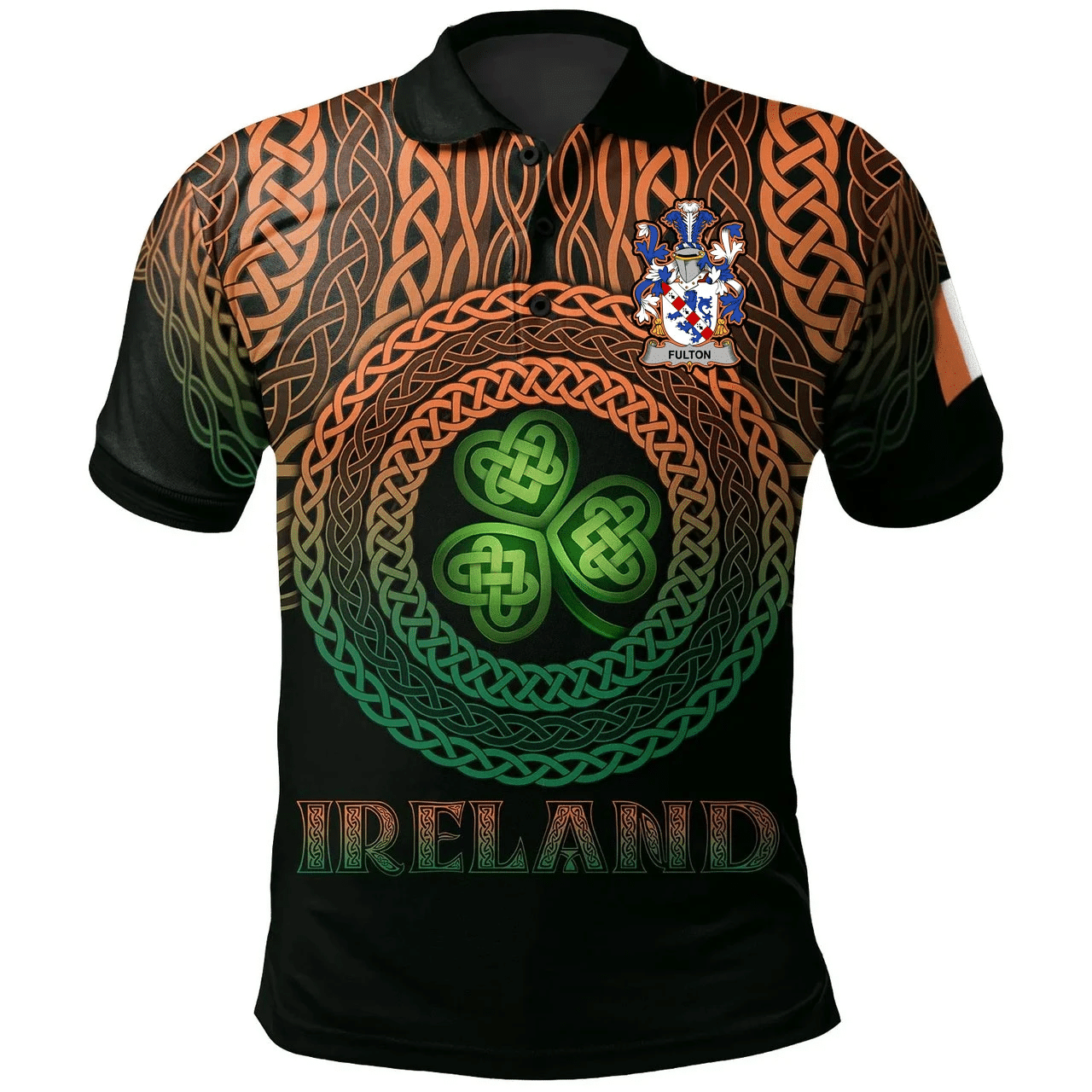 1stIreland Ireland Polo Shirt - Fulton Irish Family Crest Polo Shirt -  Pride A7
