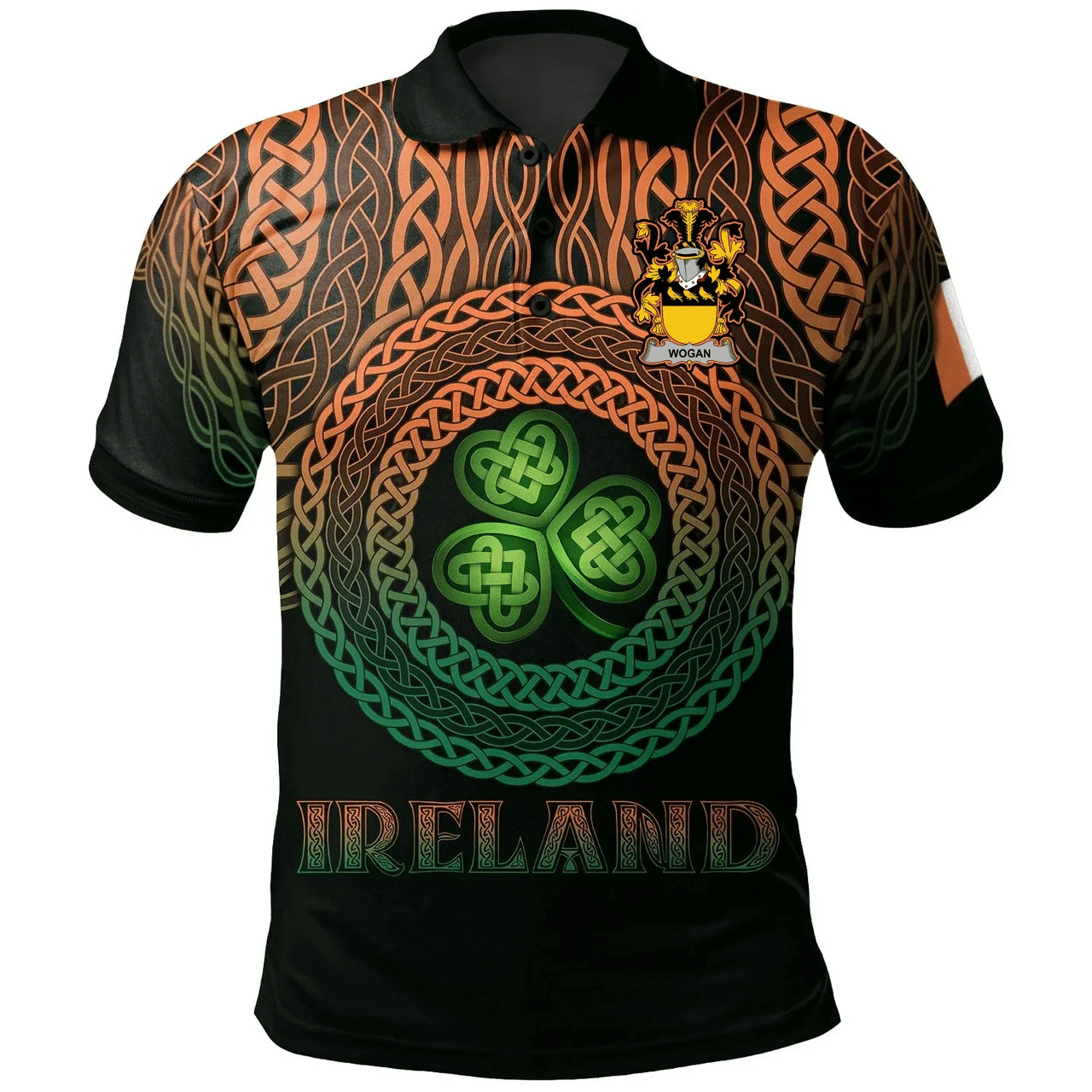 1stIreland Ireland Polo Shirt - Wogan Irish Family Crest Polo Shirt -  Pride A7