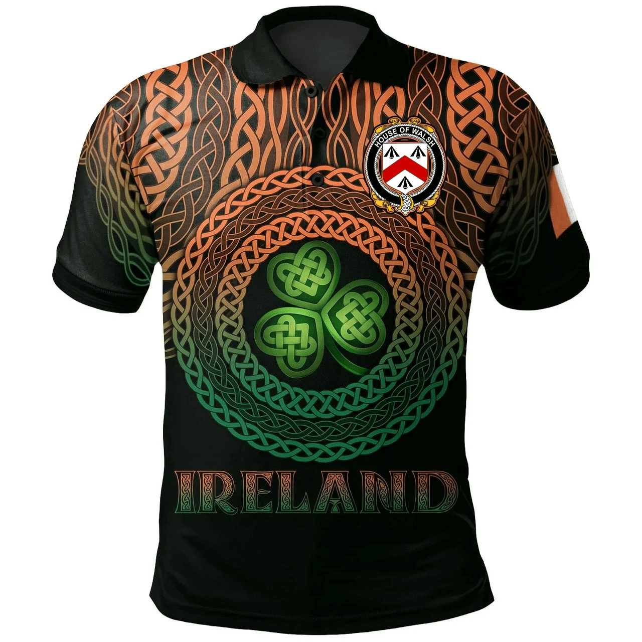 1stIreland Ireland Polo Shirt - House of WALSH Irish Family Crest Polo Shirt -  Pride A7