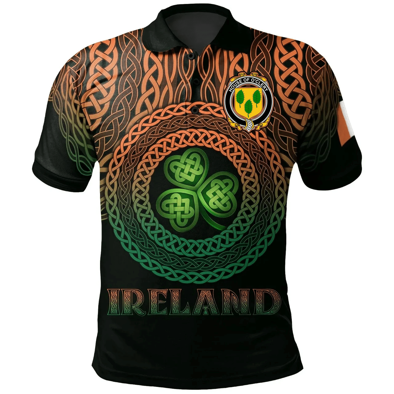 1stIreland Ireland Polo Shirt - House of O'CLERY Irish Family Crest Polo Shirt -  Pride A7