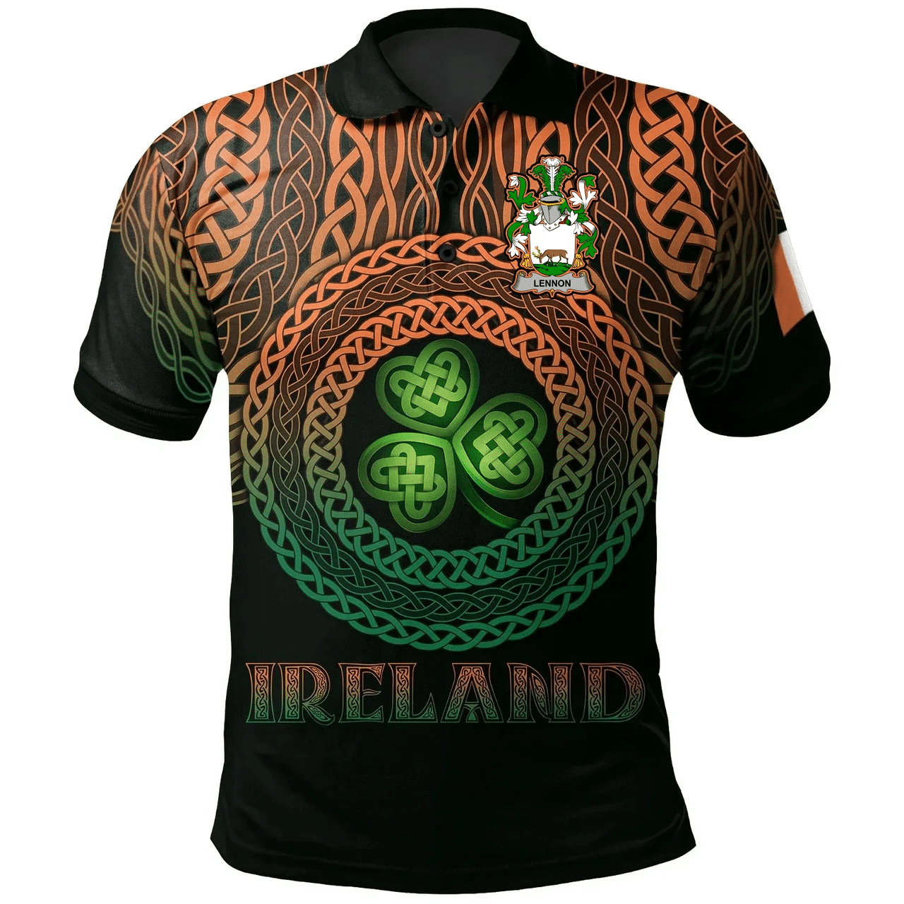 1stIreland Ireland Polo Shirt - Lennon or O'Lennon Irish Family Crest Polo Shirt -  Pride A7