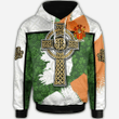 1stIreland Ireland Hoodie - Adams Irish Family Crest Hoodie - Irish Shamrock With Celtic Cross A7 | 1stIreland.com