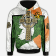 1stIreland Ireland Hoodie - Abraham Irish Family Crest Hoodie - Irish Shamrock With Celtic Cross A7 | 1stIreland.com