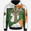 1stIreland Ireland Hoodie - Aiken Irish Family Crest Hoodie - Irish Shamrock With Celtic Cross A7 | 1stIreland.com