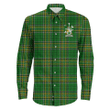 1stIreland Ireland Shirt - Flower Irish Crest Long Sleeve Button Shirt A7 | 1stIreland.com