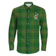 1stIreland Ireland Shirt - Leech Irish Crest Long Sleeve Button Shirt A7 | 1stIreland.com