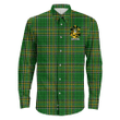 1stIreland Ireland Shirt - Lombard Irish Crest Long Sleeve Button Shirt A7 | 1stIreland.com