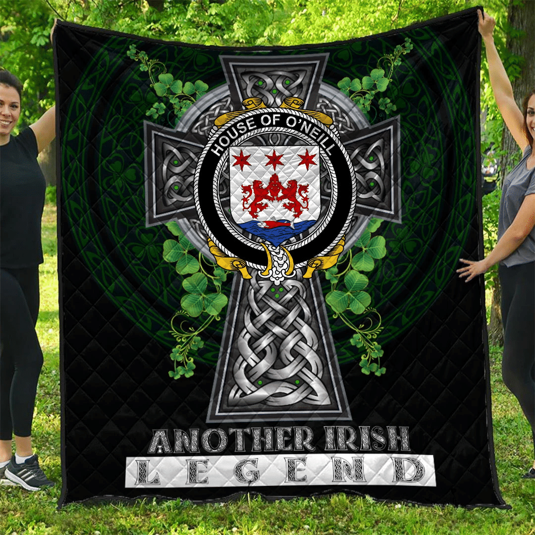 1stIreland Premium Quilt - House of O'NEILL Irish Family Crest Quilt - Irish Legend A7 | 1stIreland.com