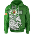 1stIreland Ireland Hoodie - Blanchfield Irish Family Crest Hoodie - Irish Shamrock Flag With Celtic Cross A7 | 1stIreland.com