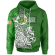 1stIreland Ireland Hoodie - Gervais Irish Family Crest Hoodie - Irish Shamrock Flag With Celtic Cross A7 | 1stIreland.com
