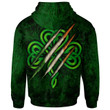 1stIreland Ireland Hoodie - Mills Irish Family Crest Hoodie - Irish Shamrock Scratch Style A7 | 1stIreland.com