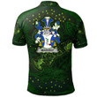 1stIreland Ireland Clothing - Mackesy Irish Family Crest Polo Shirt - Celtic Thistle Flowers Green A7 | 1stIreland.com