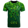 1stIreland Ireland T-Shirt - Butcher Irish Family Crest T-Shirt - Irish Shamrock Triangle Style A7 | 1stIreland