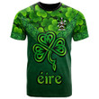 1stIreland Ireland T-Shirt - Jervis or Jarvis Irish Family Crest T-Shirt - Irish Shamrock Triangle Style A7 | 1stIreland
