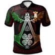 1stIreland Polo Shirt - Roe Family Crest Polo Shirt - Irish Celtic Symbols and Ornaments - Golf Shirt A7 | 1stIreland