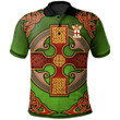 1stIreland Polo Shirt - Durward Family Crest Polo Shirt - Vintage Green Celtic Cross - Golf Shirt A7 | 1stIreland